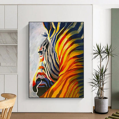 Colorful Zebra Portrait Art for Vibrant Kids' Room & Art - Eclectic Home DLZ2128