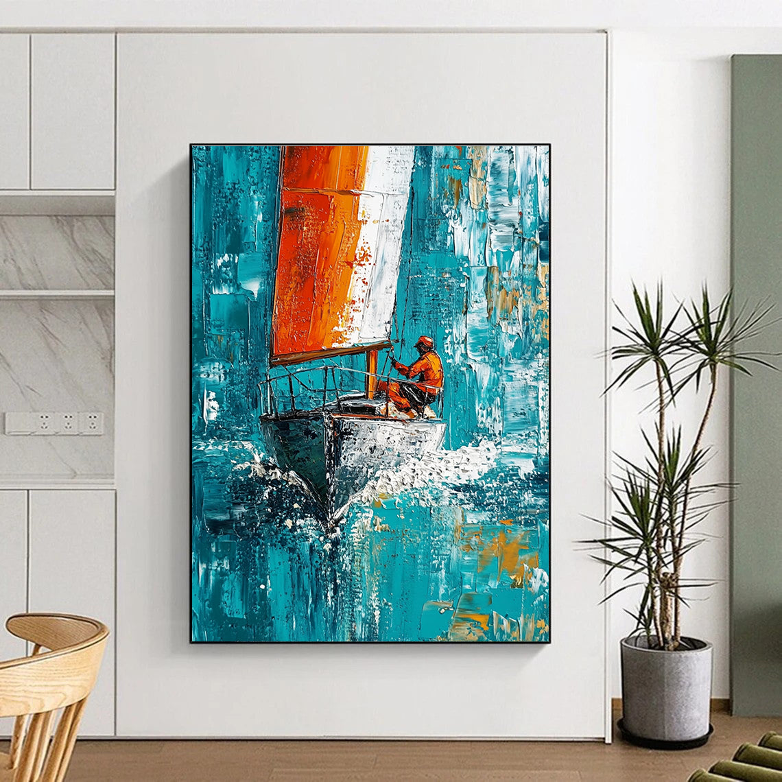 Sailor on the Sea Art for Nautical Sports Club & Adventurous Home Living Room STSC1418