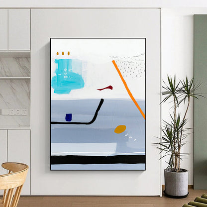 Light Blue Color Abstract Art for Coastal - Themed Restaurant & Home Balcony DLZ1105