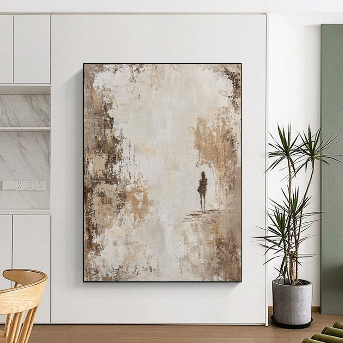Solitary Figure in Abstract Space for Minimalist Meditation Room & Philosophical Library STSC905