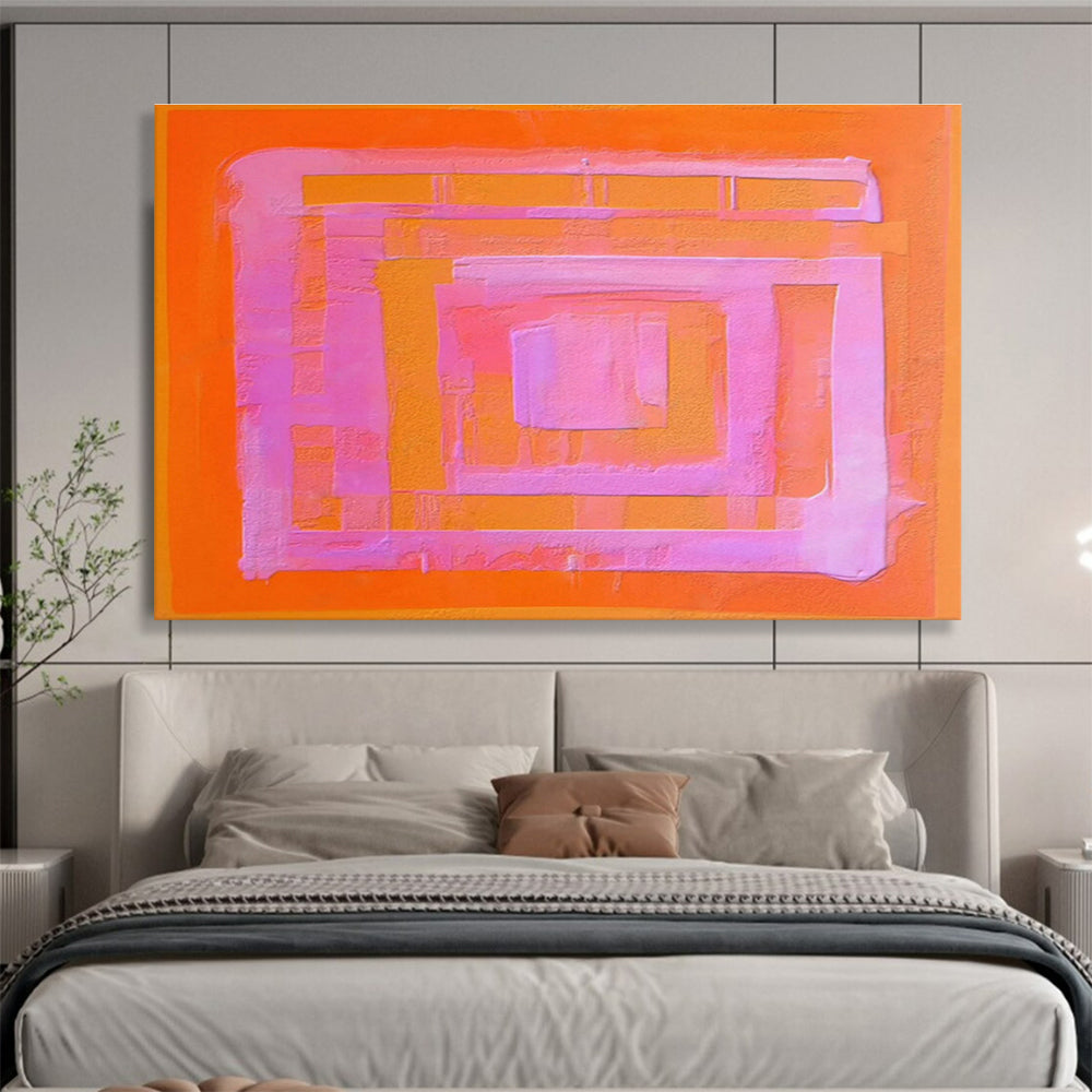 Orange - Pink Geometric Art for Bold Home Office DLZ2752