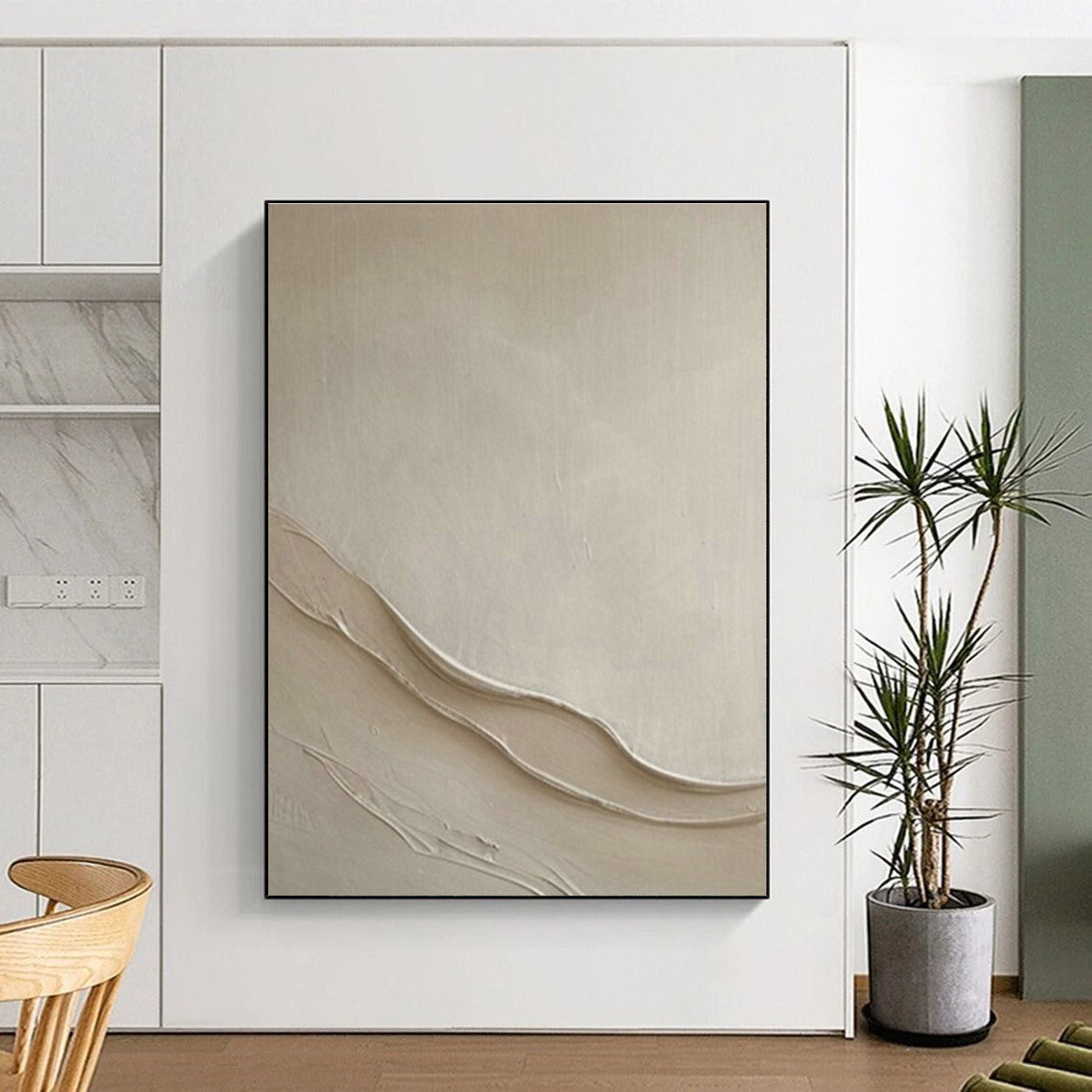 Textured Light Brown Art for Minimalist Home Office & Art Gallery Lounge DLZ1969
