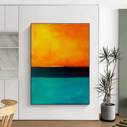 Orange - Teal Gradient Art for Coastal Restaurant & Art - Themed Home DLZ2098