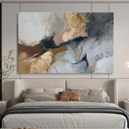 Gold - Gray Abstract Art for Modern Penthouse Living DLZ2902