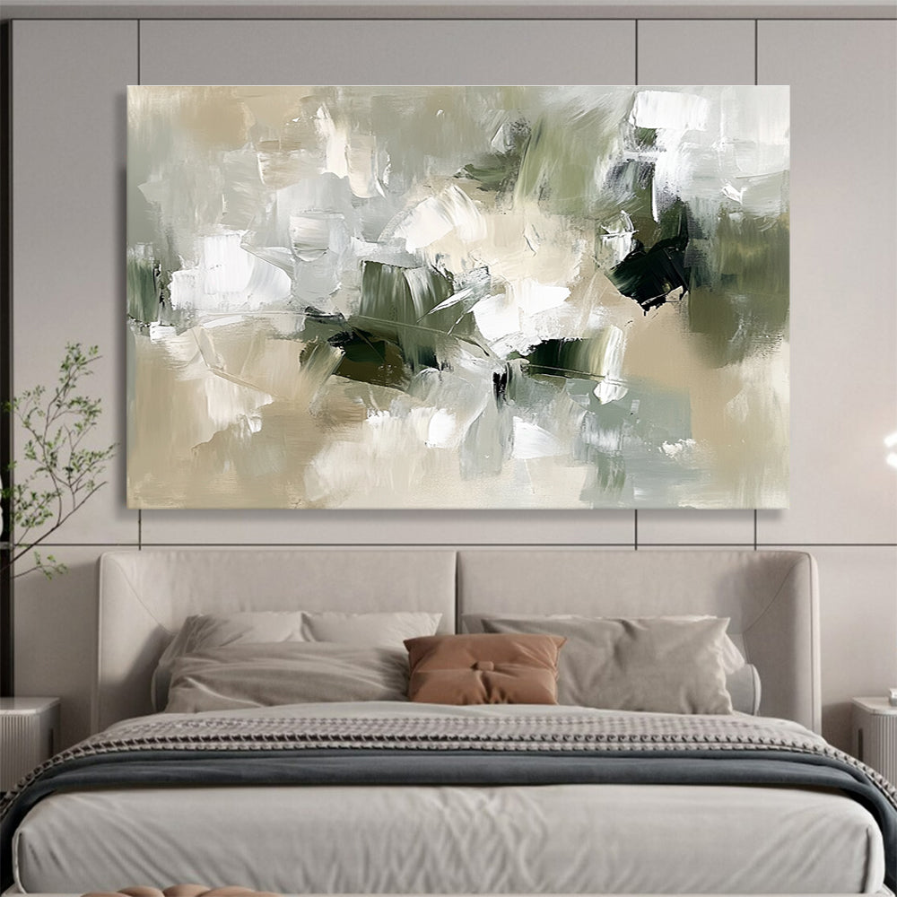 Gray Abstract Brushstrokes Art for Minimalist Office & Modern Gallery SC351