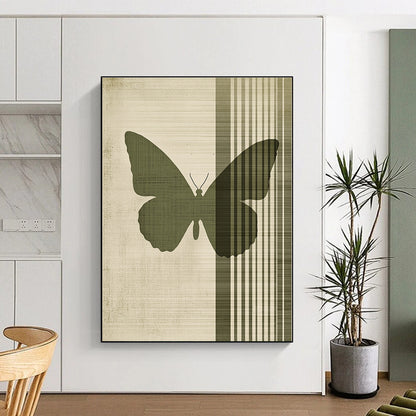 Green Butterfly Silhouette for Bohemian - style Garden Room & Nature - loving Home Entryway STSC1009
