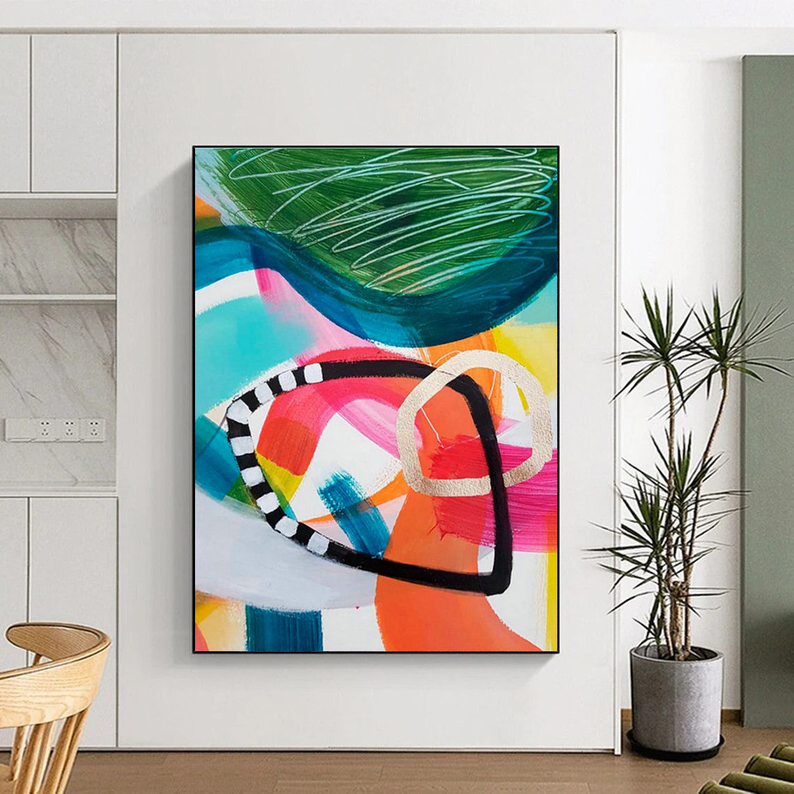 Colorful Geometric Art for Modern Office Breakout Spaces DLZ0100