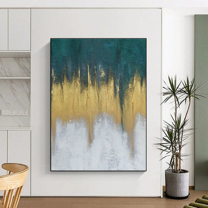 Gold - Blue Gradient Abstract Art for Rooftop Bar & Beachfront Villa DLZ1242