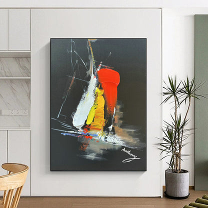 Colorful Abstract on Black for Trendy Nightclub & Creative Studio Break Area DLZ0826