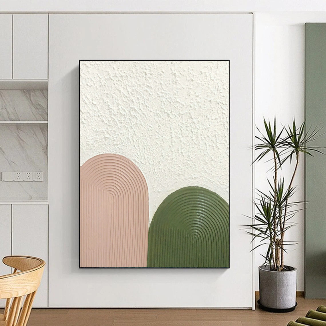 Pink - Green Relief Art for Bohemian Nursery & Home Garden Room DLZ1182