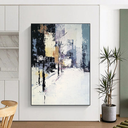 Abstract Urban Winter Scene for Scandinavian - Style Home & Art Gallery Winter Exhibition STSC159