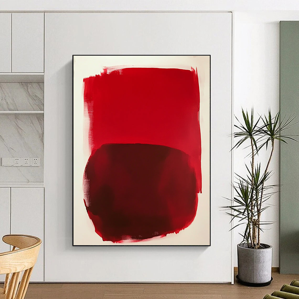 Red Abstract Shapes Art for Modern Art Gallery & Bold Home Office STSC1414