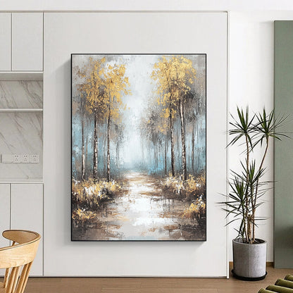 Misty Forest Path Art for Living Room & Hotel Lobby STSC060