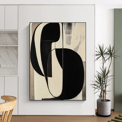 Black and White Geometric Abstract for Industrial - Chic Loft & Modern Art Studio STSC472
