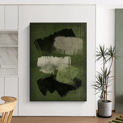 Expressive Green Brushstroke Art for Industrial - Style Loft & Artistic Workplace DLZ1379