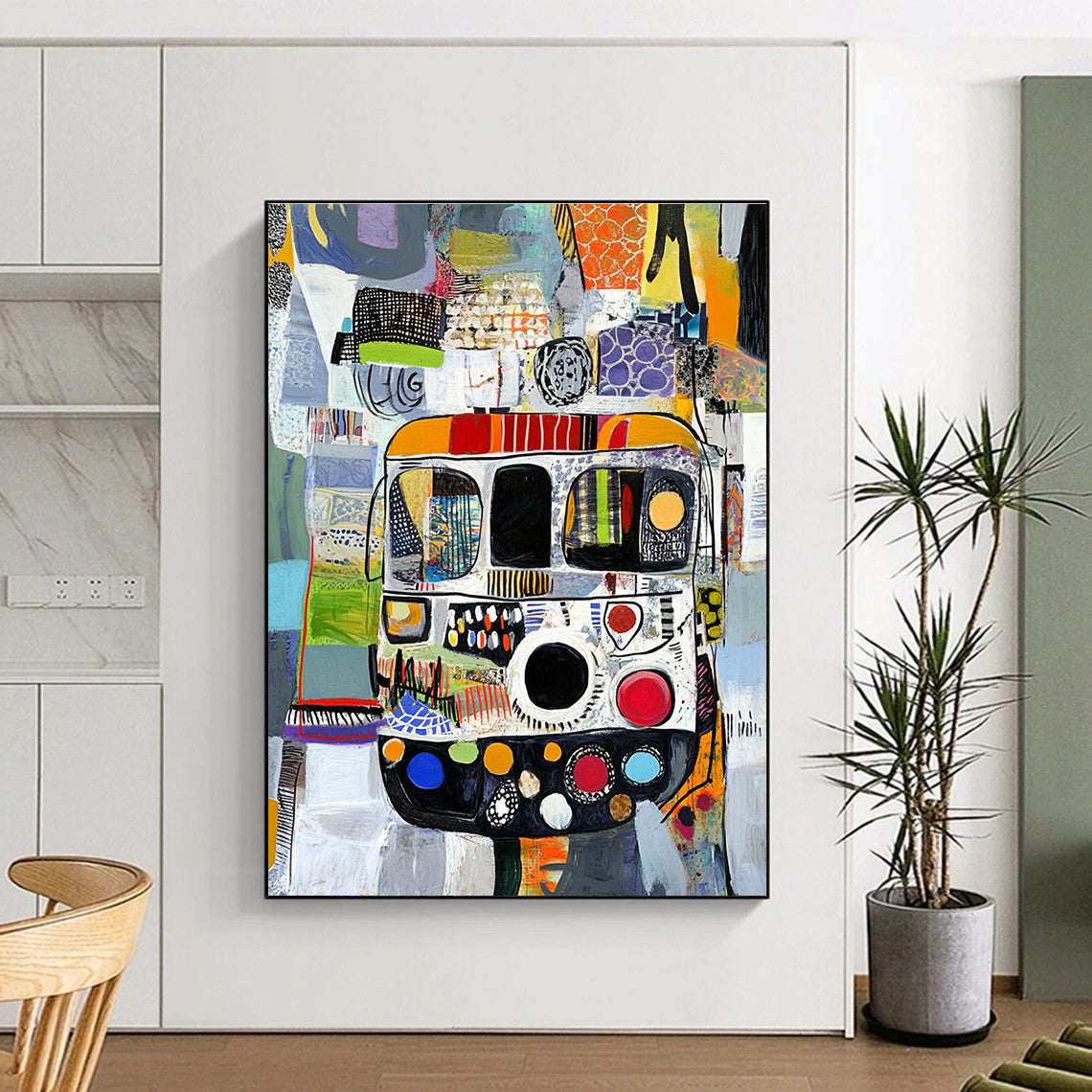 Colorful Bus Collage for Bohemian Café & Travel - Themed Gallery STSC820
