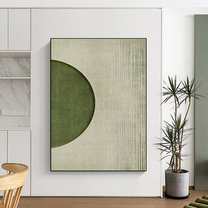 Reverse Green Circle Art for Contemporary Bedroom & Design - Focused Office DLZ1368