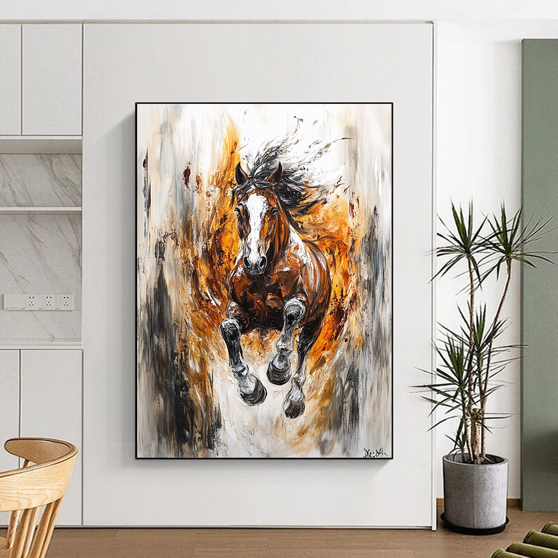 Dynamic Galloping Horse Art for Equestrian - Themed Home Gym & Bold Entryway STSC1368