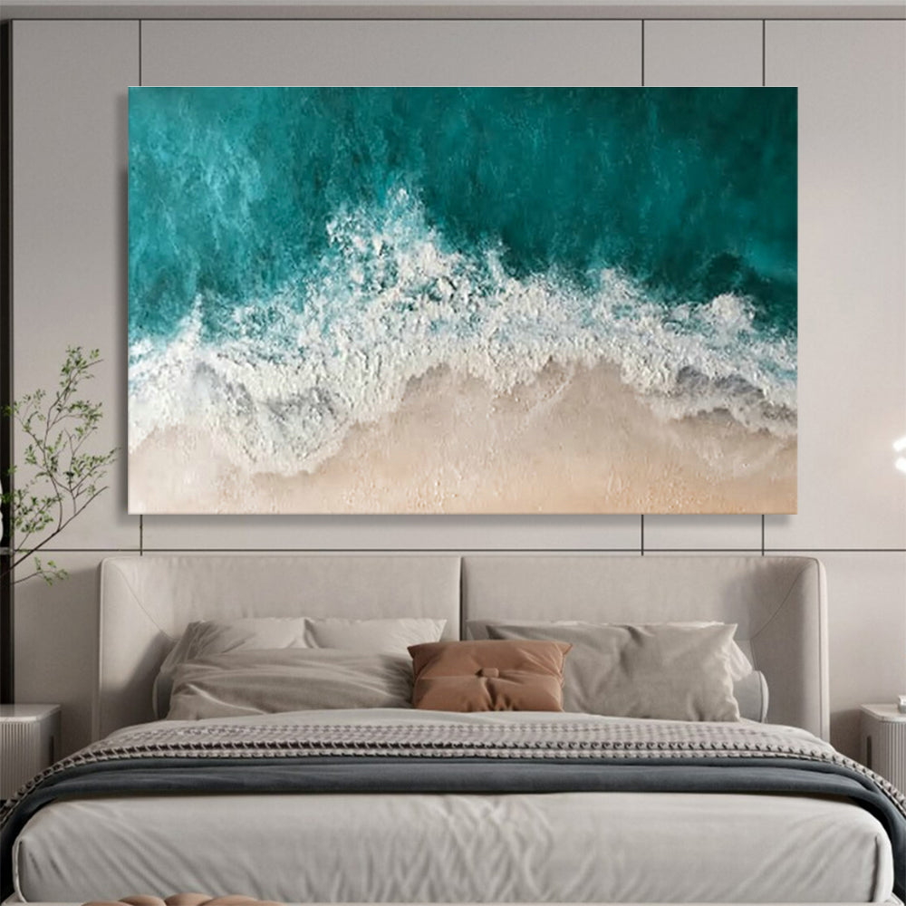 Aerial Ocean Wave & Beach Art for Coastal - Themed Vacation Rentals DLZ3083