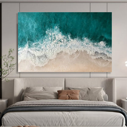 Aerial Ocean Wave & Beach Art for Coastal - Themed Vacation Rentals DLZ3083