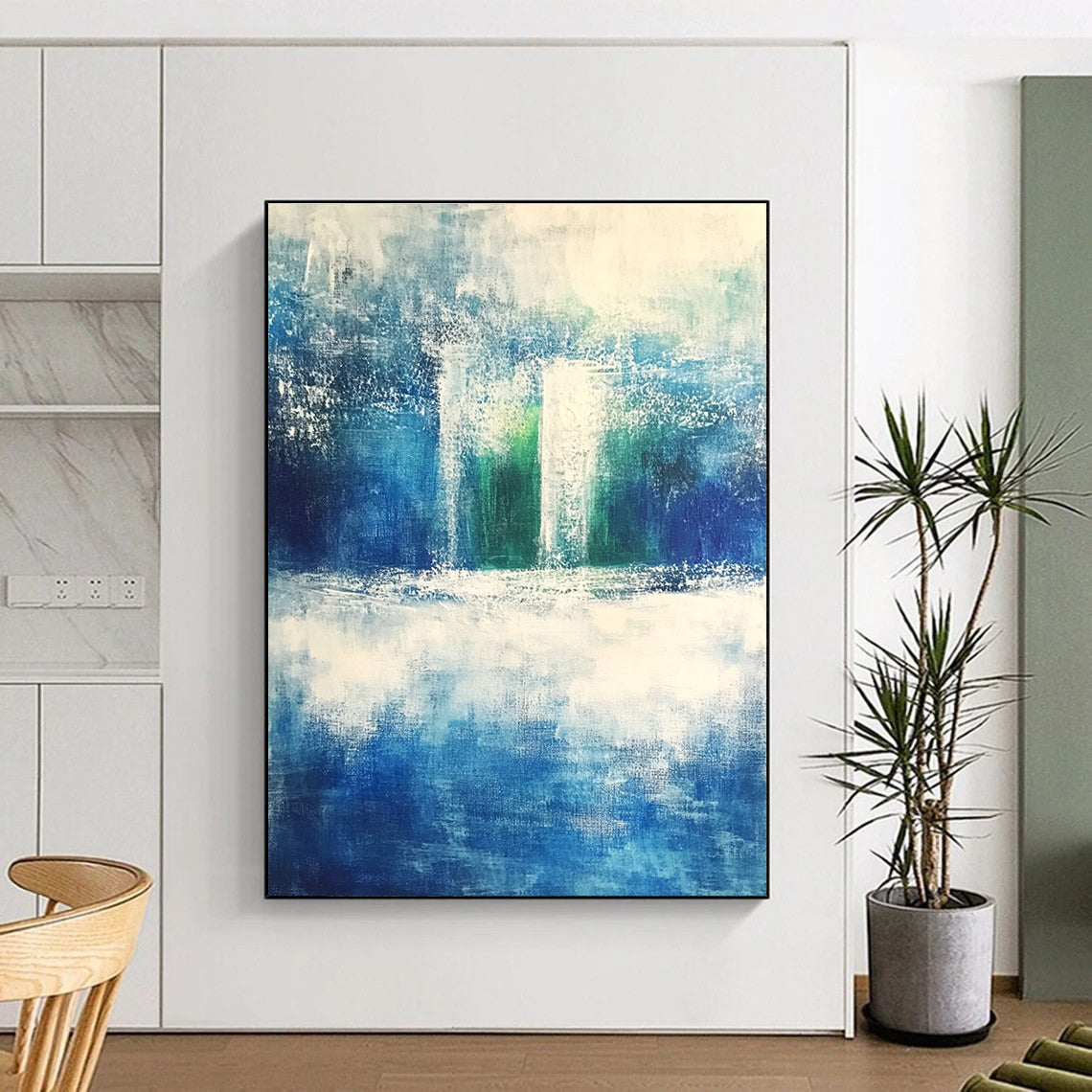 Blue and Green Abstract for Coastal - Inspired Home Office & Relaxing Beach House Lounge STSC368