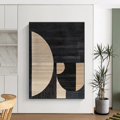 Geometric Black and Beige for Contemporary Art Space & Modern Minimalist Home STSC1169