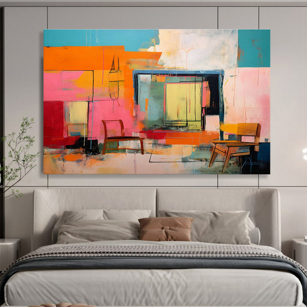Colorful Spatial Abstract for Modern Living Room DLZ3023