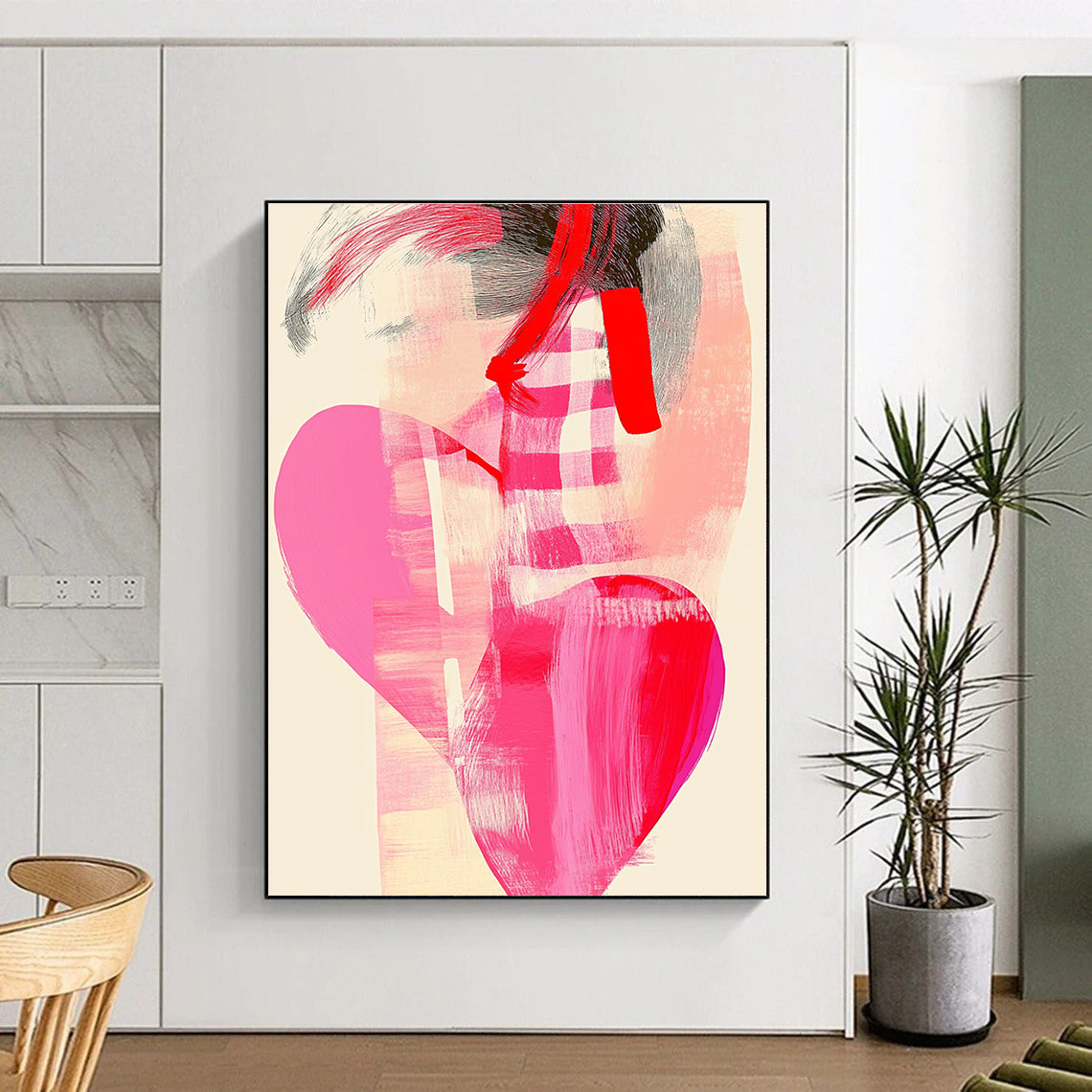 Pink and Red Abstract Figure for Bohemian Living Room & Fashion Boutique STSC858