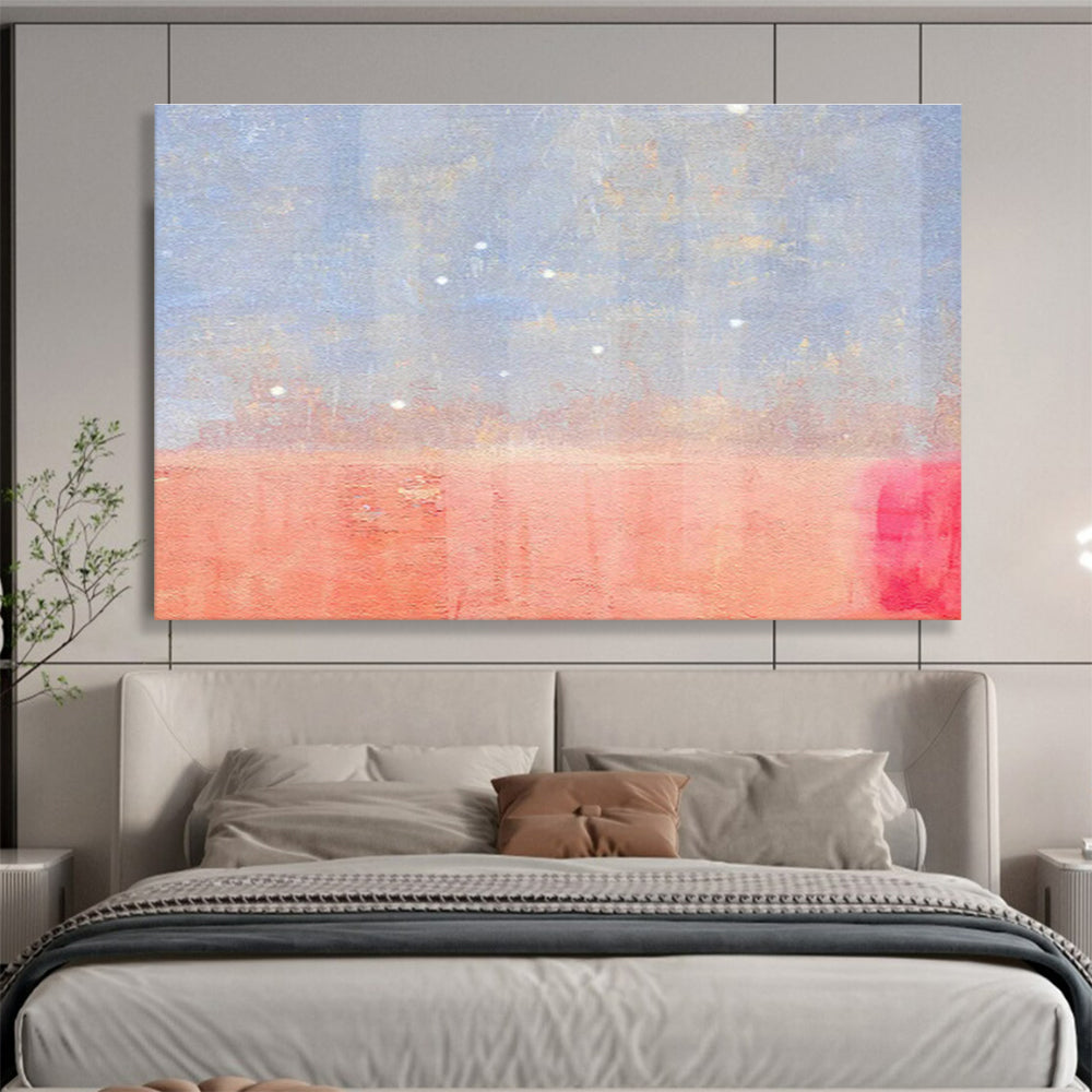 Blue - Pink Gradient Abstract Art for Romantic Rooftop Lounge Decor DLZ2664