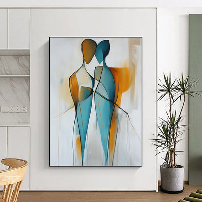 Golden Accent Abstract Figures Art for Bedroom & Luxury Lounge STSC714