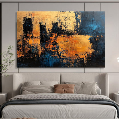 Cityscape in Blue and Orange Art for Urban Loft & Architecture Firm SC371