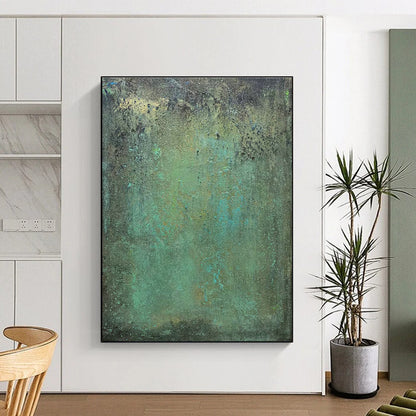 Teal - Green Textured Abstract Art for Bathroom & Coastal Home DLZ1199