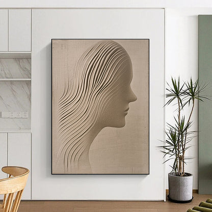 Sculpted Female Profile for Elegant Bedroom & Art Studio Display STSC1213