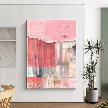 Pink Torn - Paper Art for Romantic Home Bedroom Corners DLZ0152