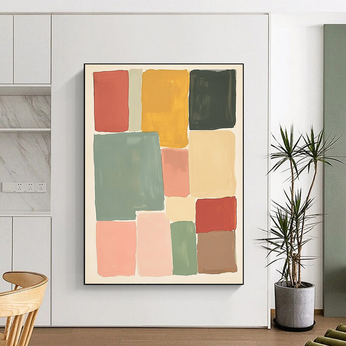 Geometric Color Block Art for Mid - Century Modern Home & Art - Lovers’ Office STSC1361