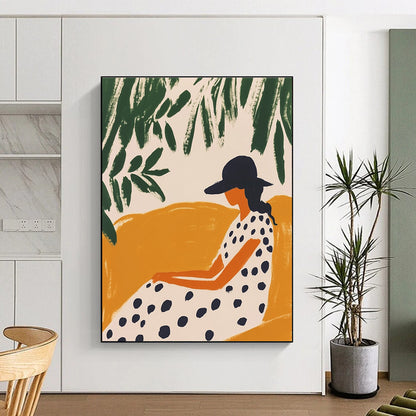 Woman in Polka Dot Dress for Retro - Style Bedroom & Art - Loving Boutique STSC1263