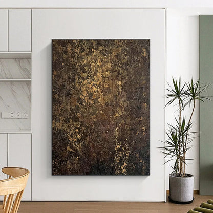 Dark Brown and Gold Textured Art for Sophisticated Study & Classic Wine Cellar DLZ0742