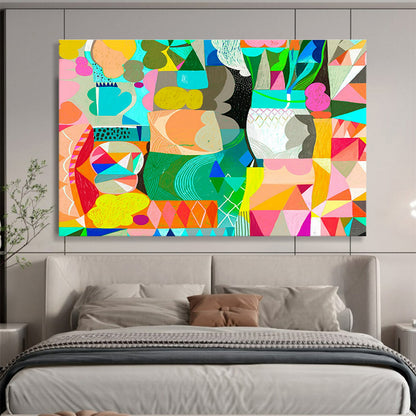 Colorful Geometric Abstract Art for Modern Living Rooms DLZ2449