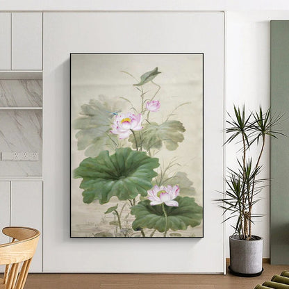 Meticulous - Brush Lotus Art for Oriental - Style Spa & Botanical Garden Lounge DLZ2288