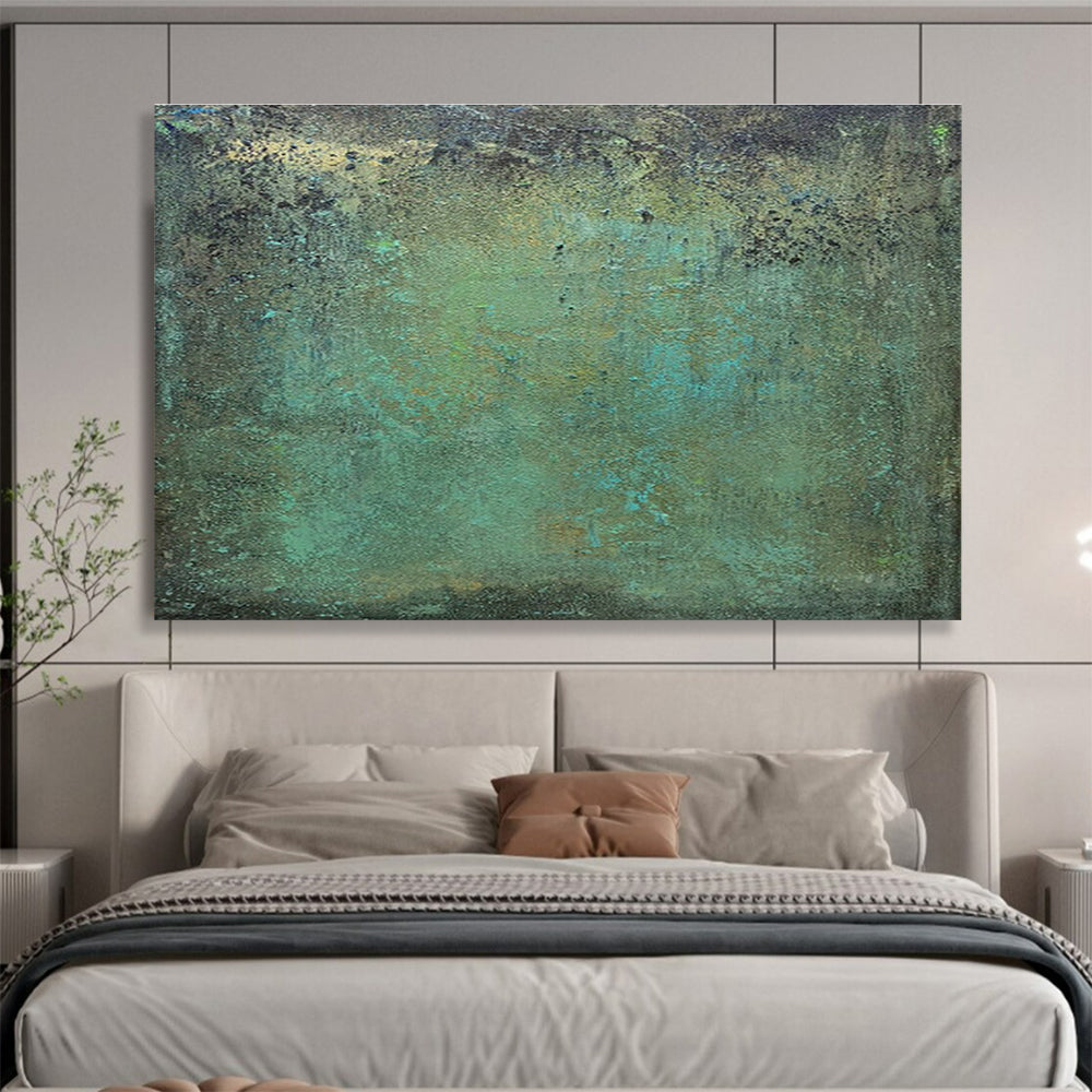 Teal - Brown Textured Abstract for Rustic Art Gallery DLZ2984