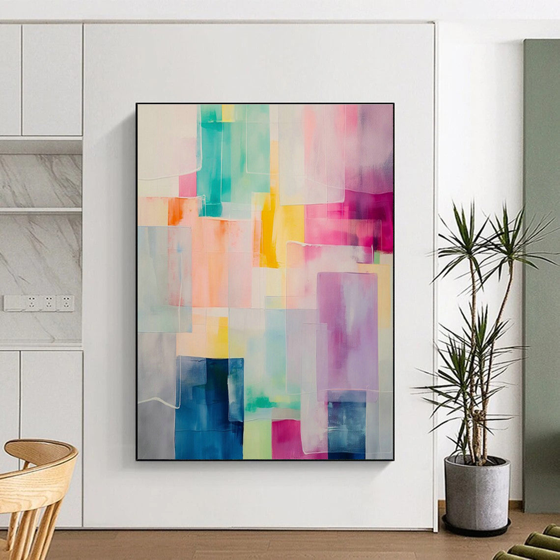 Colorful Geometric Abstract Art for Modern Playroom & Art - Focused Café DLZ2086