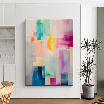Colorful Geometric Abstract Art for Modern Playroom & Art - Focused Café DLZ2086