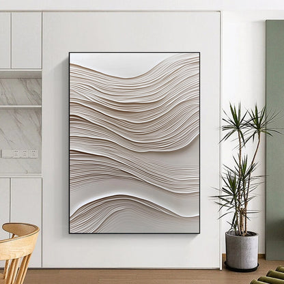 White Wavy Textures for Minimalist Bedroom & Contemporary Art Exhibition STSC965