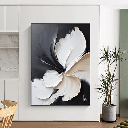 Black and White Flower for Dramatic Entryway & Modern Art Studio STSC514