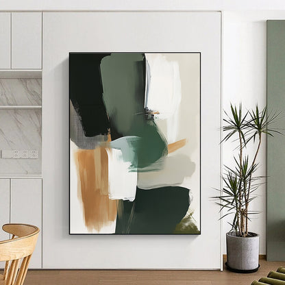 Green and Brown Abstract Shapes for Rustic Home Office & Nature - Inspired Café STSC760