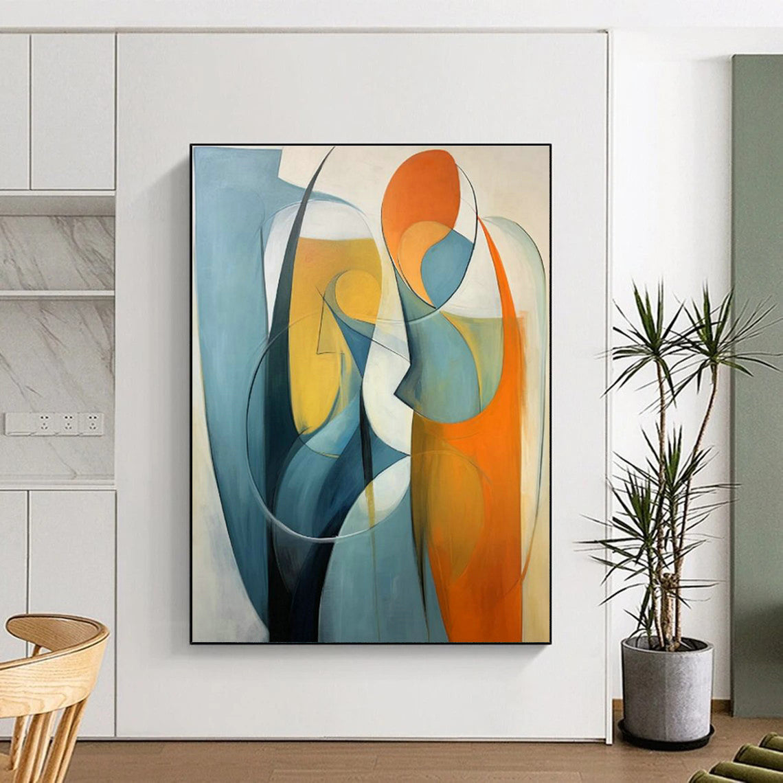 Abstract Figure Art for Modern Dance Studio Lounges DLZ0286