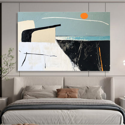 Minimalist Abstract Sunset Art for Coastal Home & Modern Gallery SC388