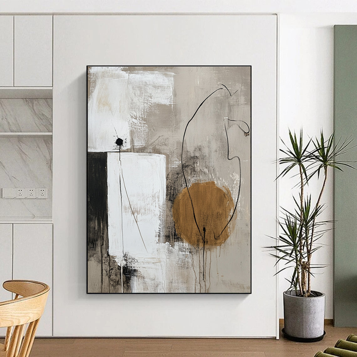 Geometric Neutral Tones Abstract for Minimalist Home Office & Art - Centric Library STSC777
