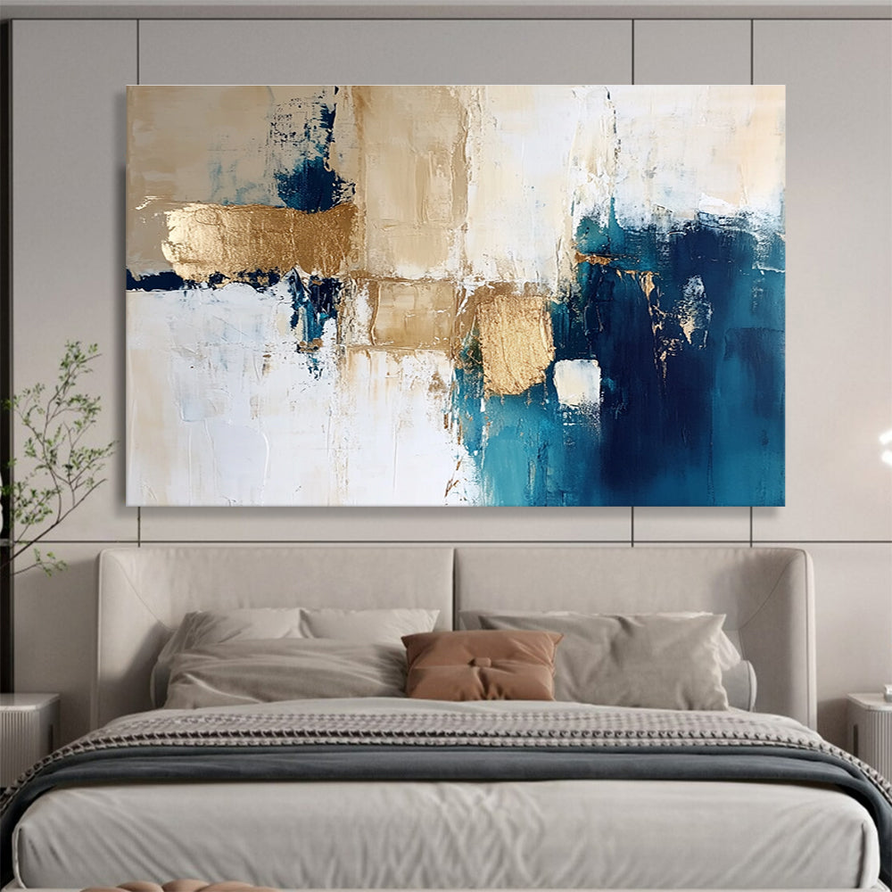 Blue - Gold Geometric Abstract for Design Studio & Urban Loft SC024