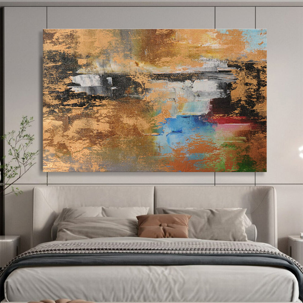 Golden - Brown Abstract Art for Elegant Living Rooms DLZ2403